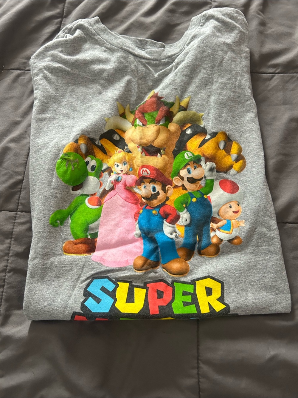 Nintendo Super Mario Group Graphic Tee - Gray large 10-12
